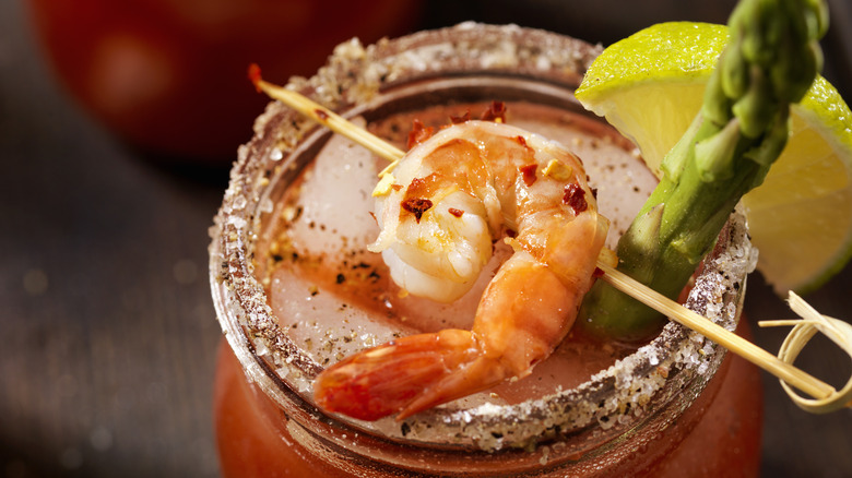 Bloody Mary with shrimp
