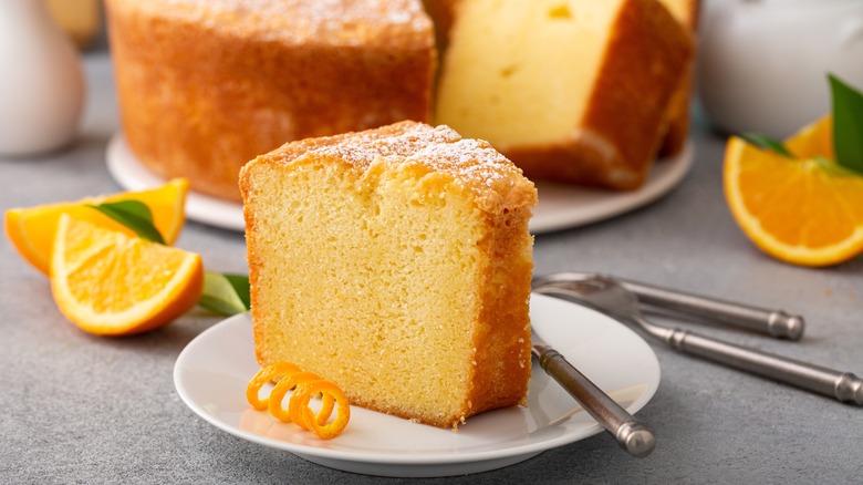 Slice of lemon cake