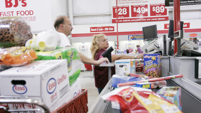 Shoppers checking out at BJ's Wholesale Club