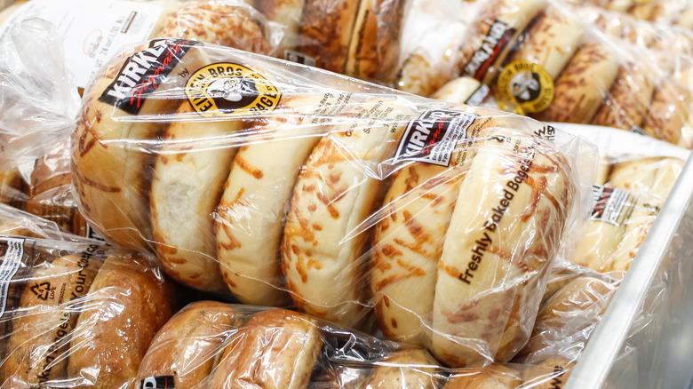 Costco bagels on display