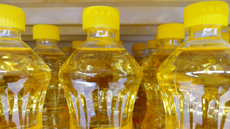 Several bottles of cooking oil