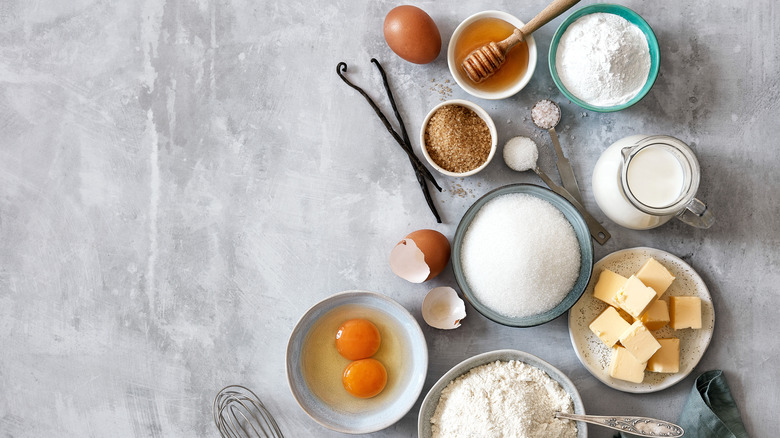 an array of baking ingredients