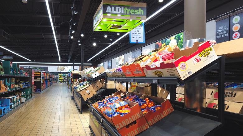 View of a produce section at an Aldi market in the U.S.
