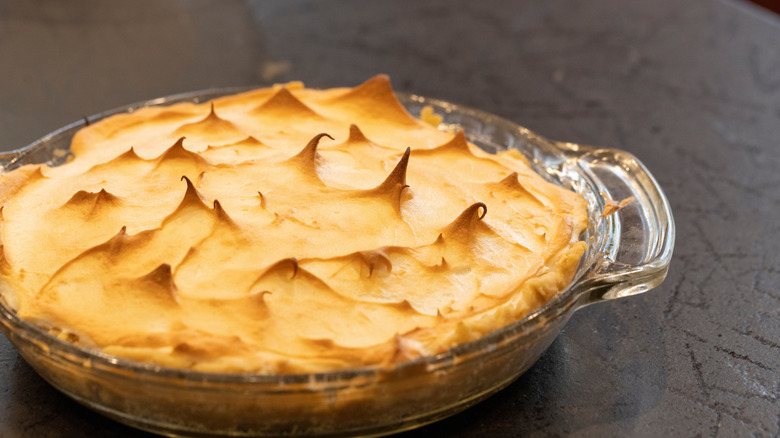 Chocolate meringue topped pie