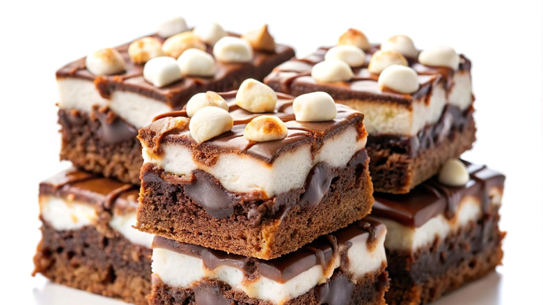 brownies topped with marshmallows