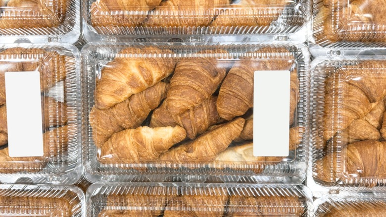 Croissants in plastic packaging