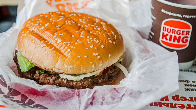 Burger King Whopper and drink.