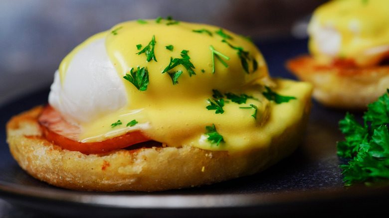 eggs Benedict close up