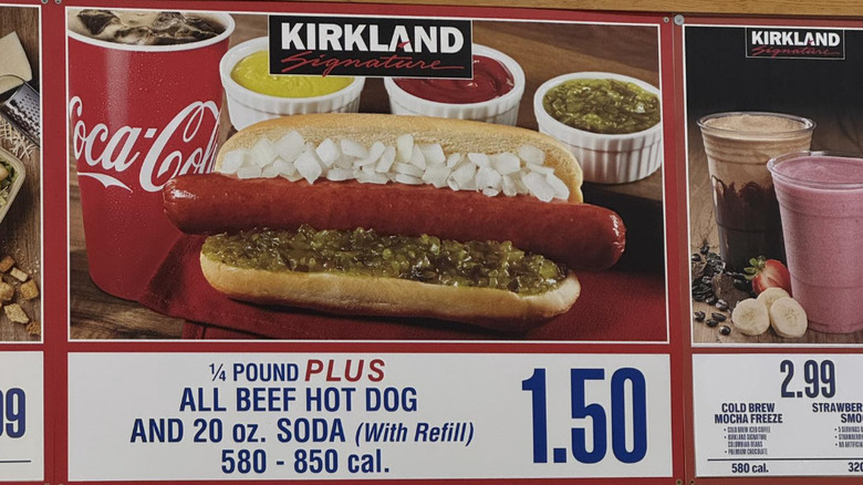 Costco's iconic hot dog sign