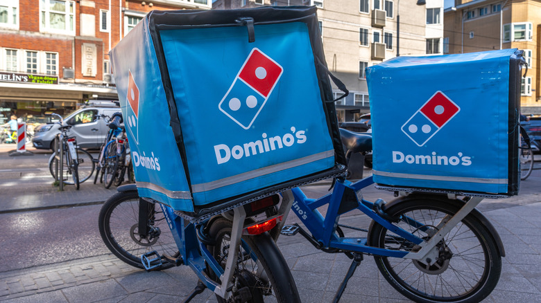 Domino's Pizza bike deliveries in Amsterdam, the Netherlands