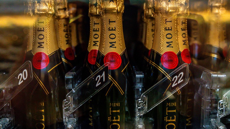 champagne bottles in vending machine