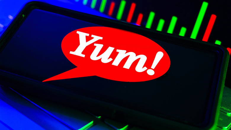 Yum! Brands on phone screen