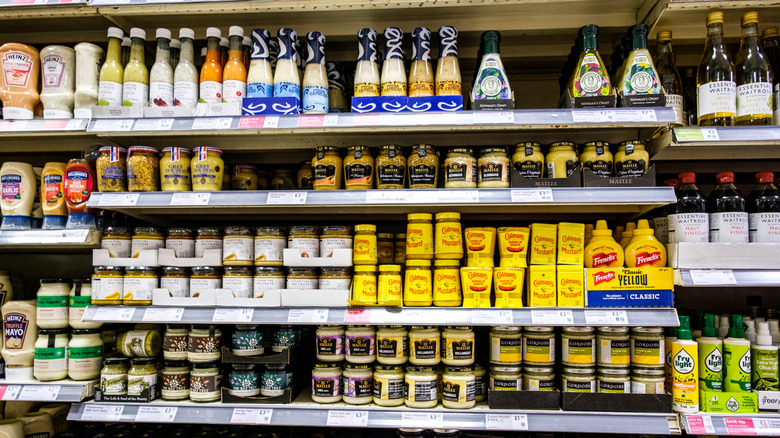 A selection of Maille and other mustards.