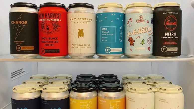 cans of Snapchill canned coffee