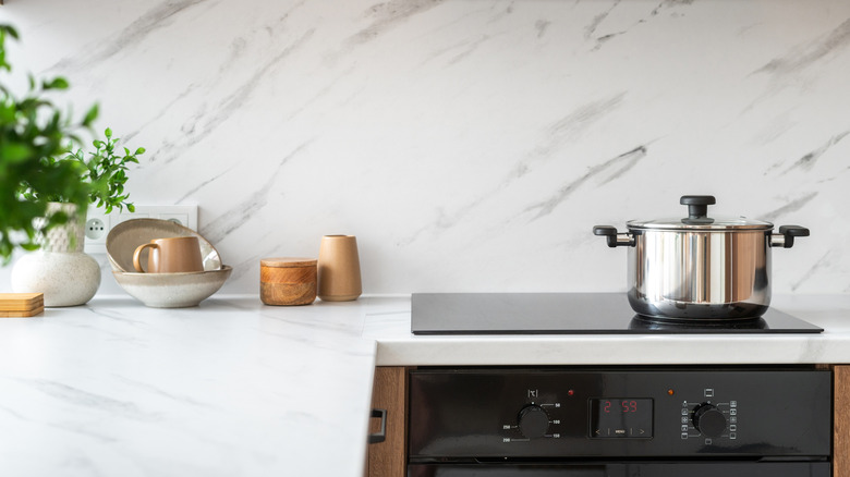 beautiful marble in a luxury kitchen