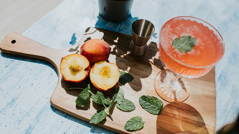 peaches and cocktail