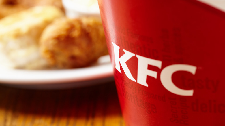 Close up of a KFC to go cup