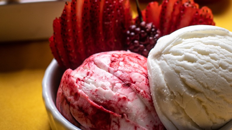 bowl of premium ice cream