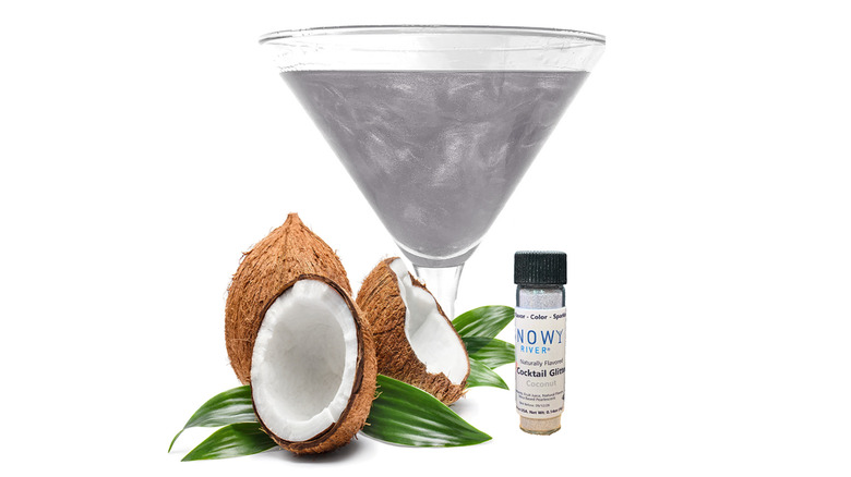 A glittery, coconut infused martini
