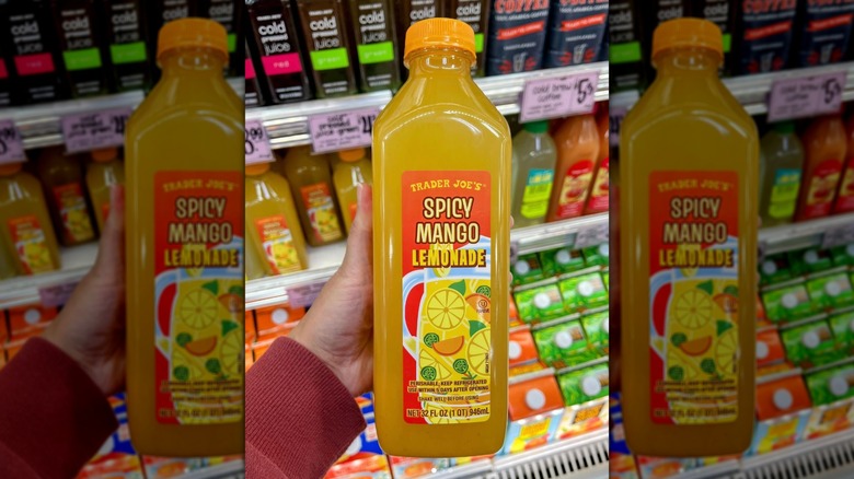 Bottle of Trader Joe's Spicy Mango Lemonade