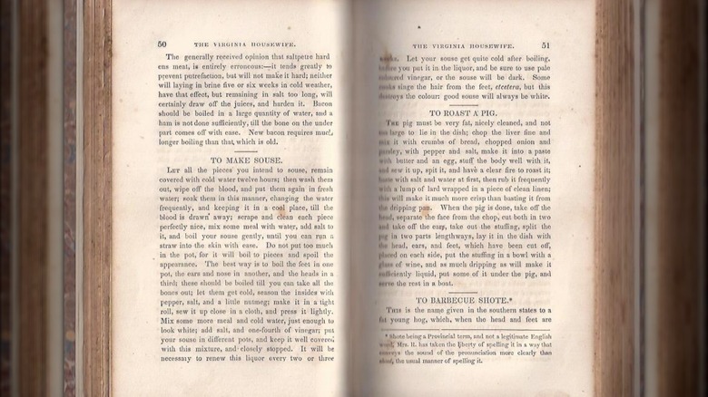 Interior pages of The Virginia Housewife