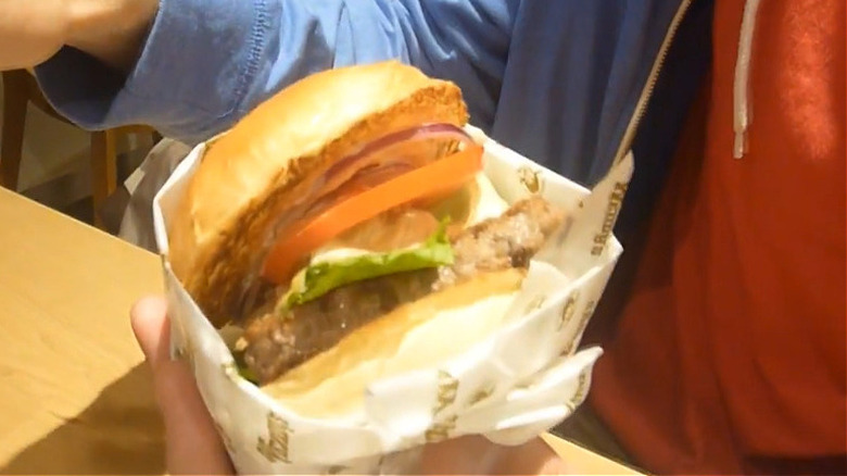 Lobster Surf and Turf Burger in wrapper