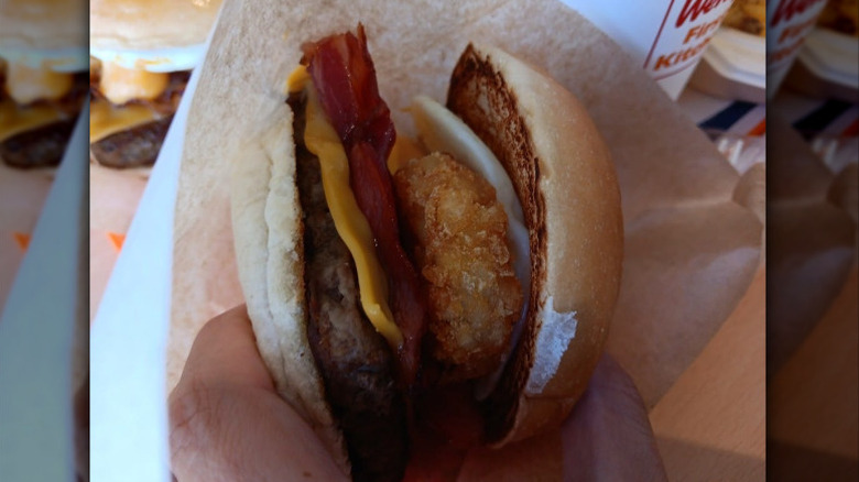 Truffle Tsukimi Mocchi Baconator burger