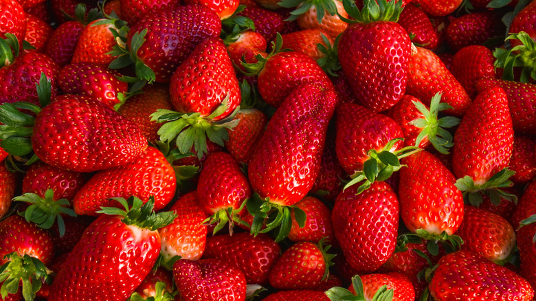 Pile of fresh strawberries