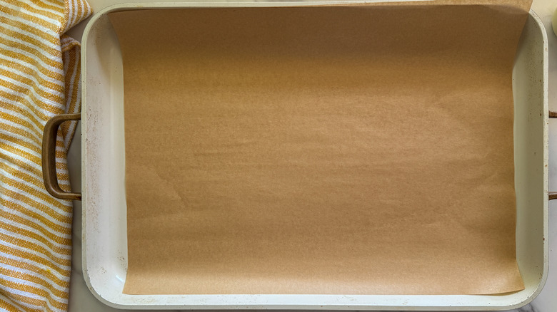 baking sheet lined with parchment