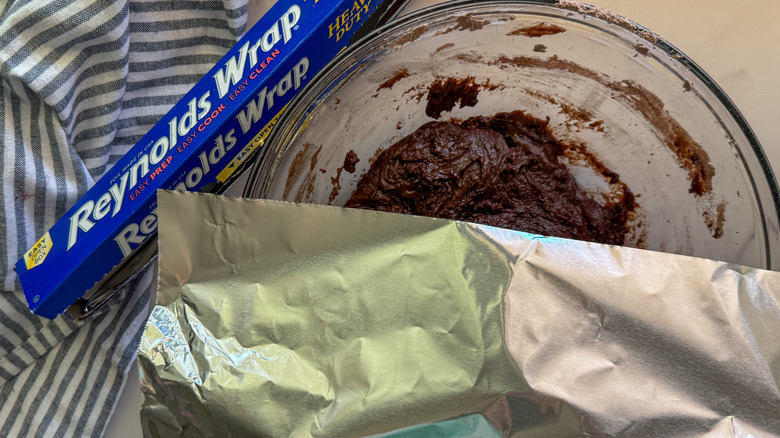 covering bowl with foil