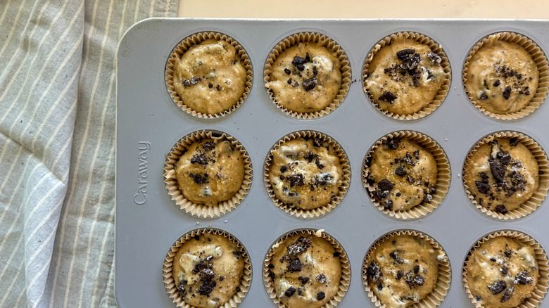 muffins ready to go into oven