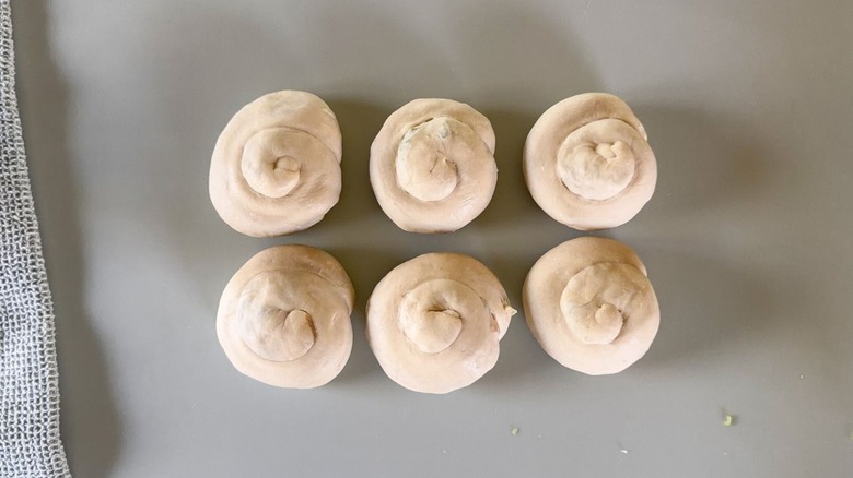 Scallion pancake dough spirals