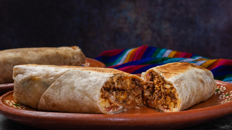 Mexican roast beef burrito