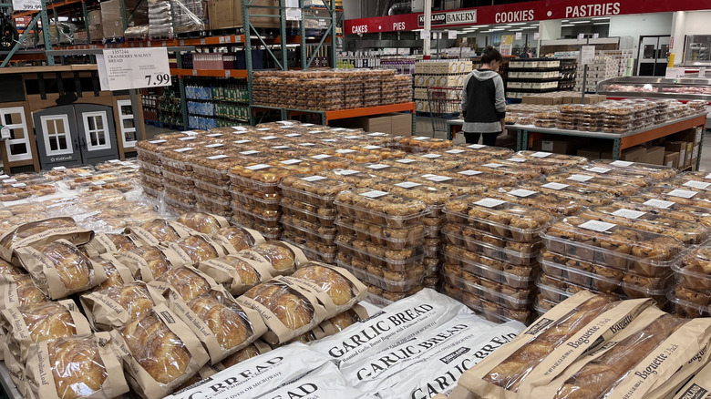 Costco bakery items on display.