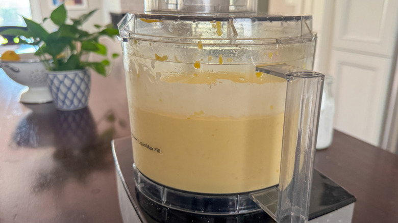 mixture blending in food processor