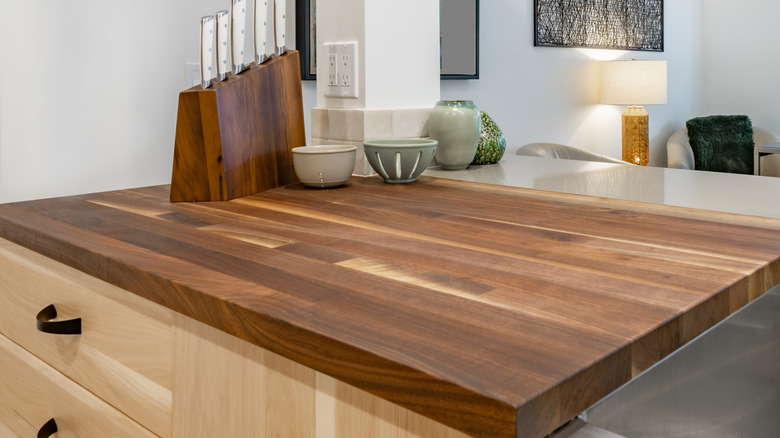 wooden kitchen countertop