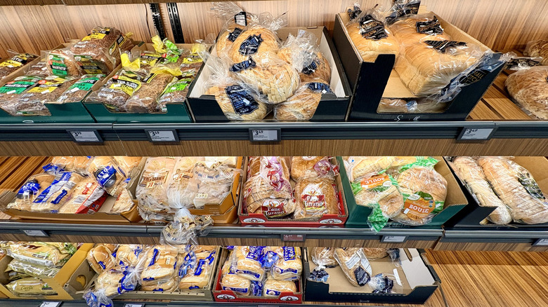 Packaged breads at Aldi