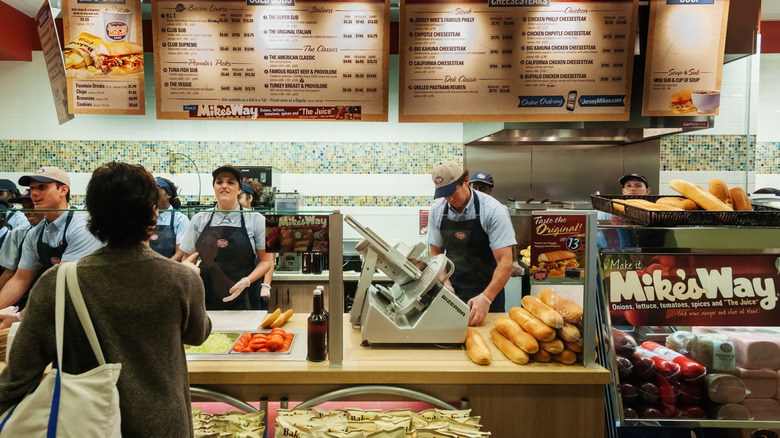 the interior of a Jersey Mike's Subs shop
