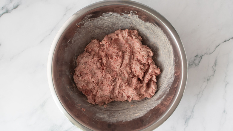 Ground beef mixture in bowl