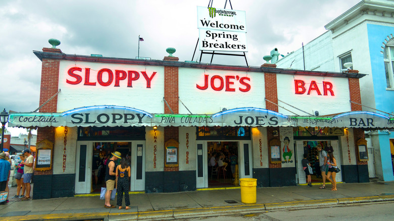 Exterior of Sloppy Joe's restaurant in Key West, Florida.