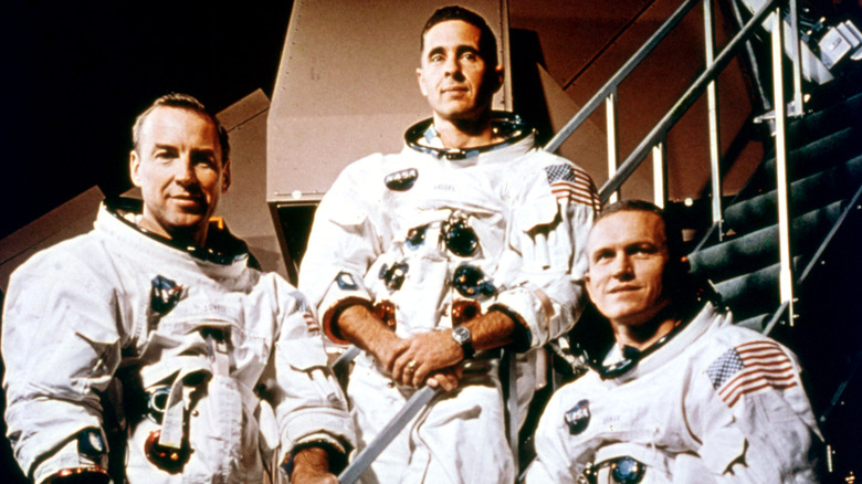 Apollo 8 crew in spacesuits