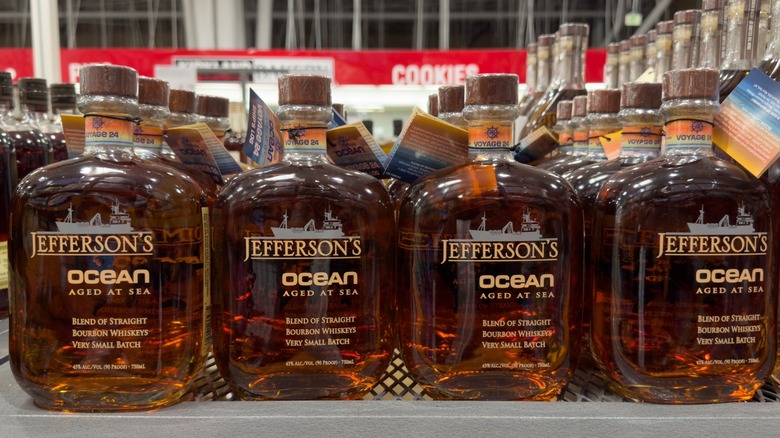 Bottles of Jefferson's Ocean on a store shelf