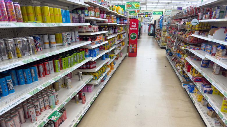 Beverage aisle at Dollar Tree