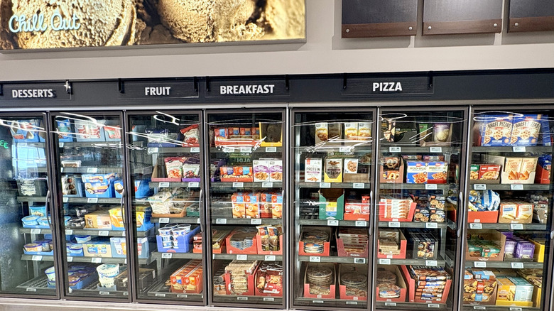 Aldi freezer section in the store