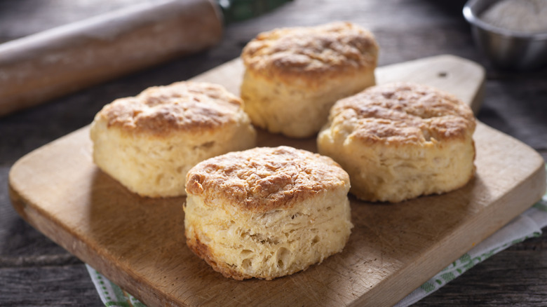 four Southern style biscuits