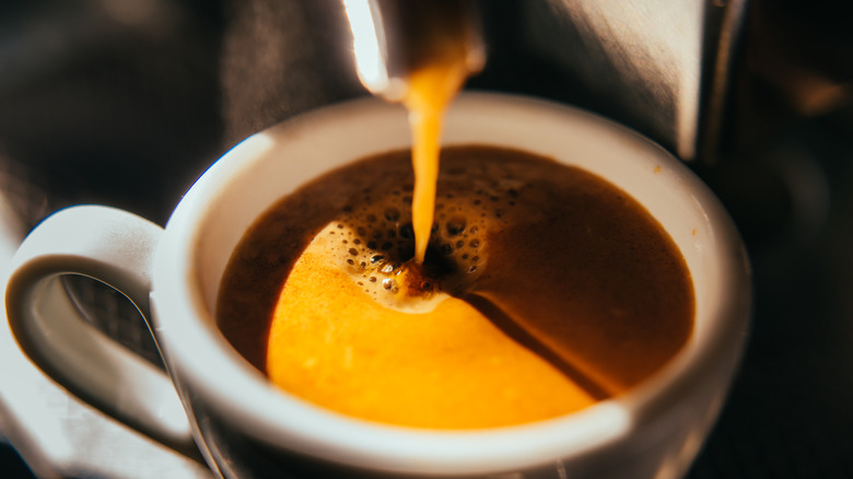 coffee with cream in a mug