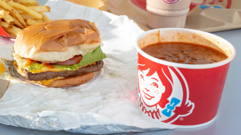 Wendy's chili and burger