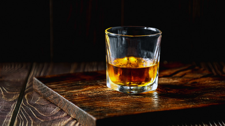A glass of Scotch whisky served neat
