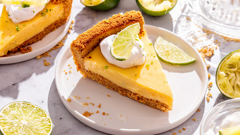 Plate of key lime pie