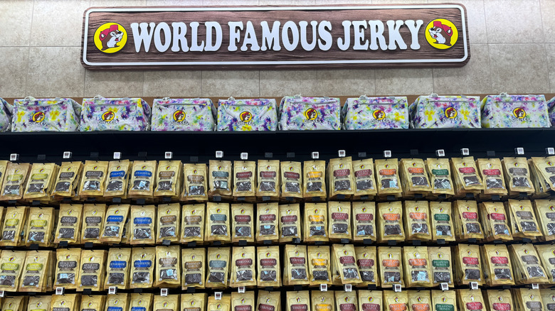 Wall of Buc-ee's Jerky